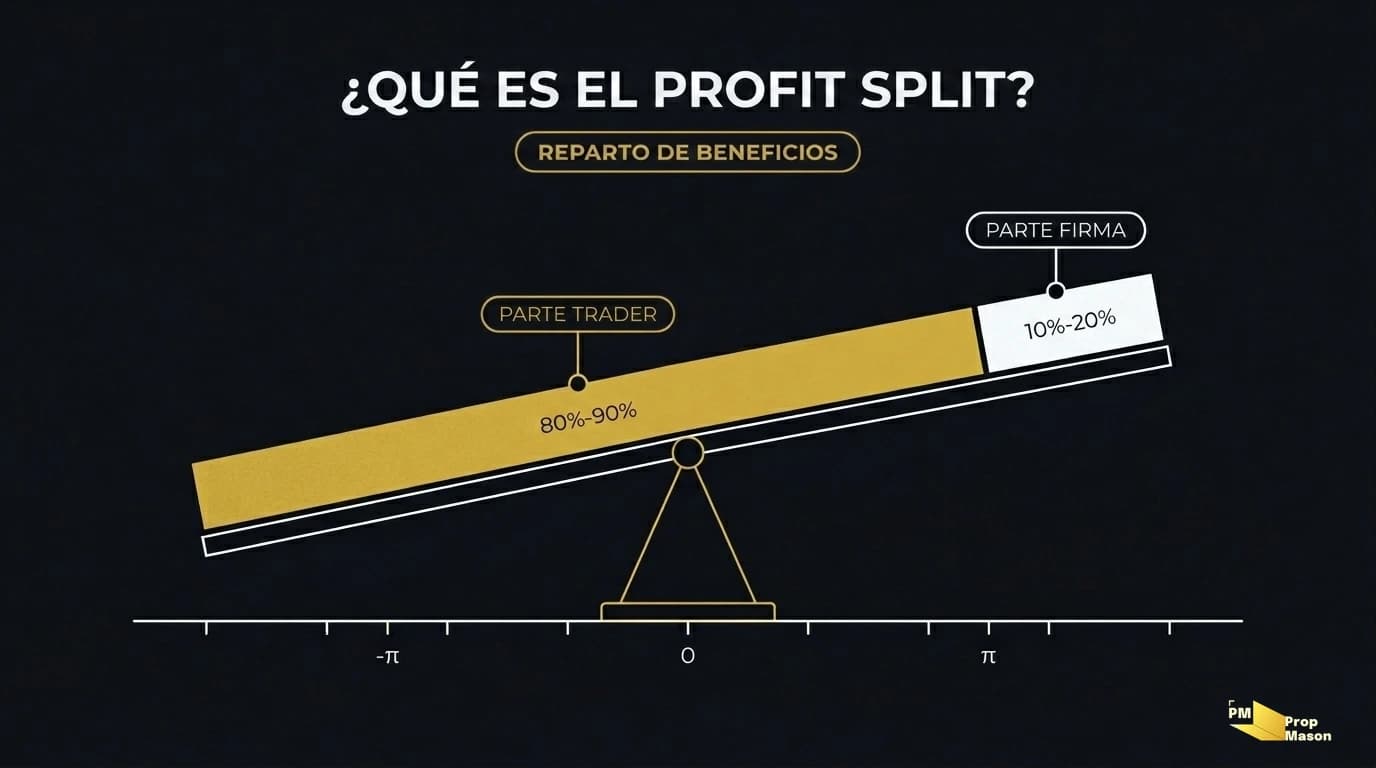 Qué es el profit split en una prop firm y cómo comparar cada tramo de pago